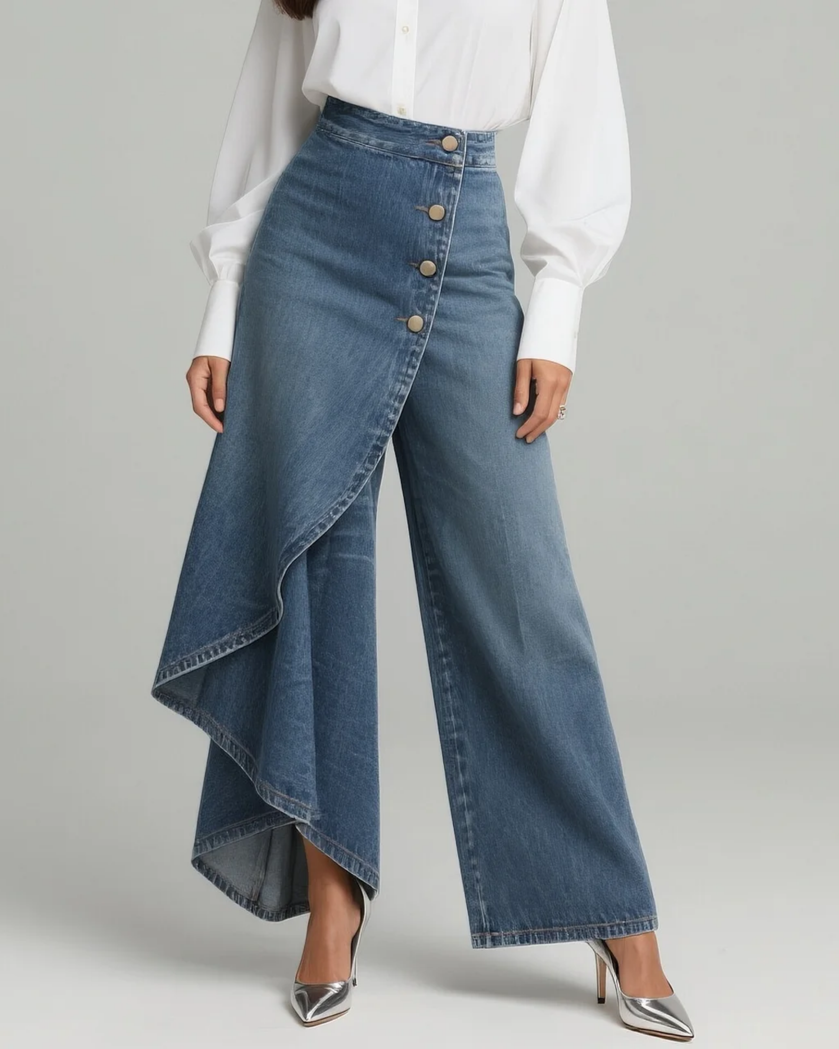 Celeste | Women's High-Waisted Wide-Leg Wrap Trousers