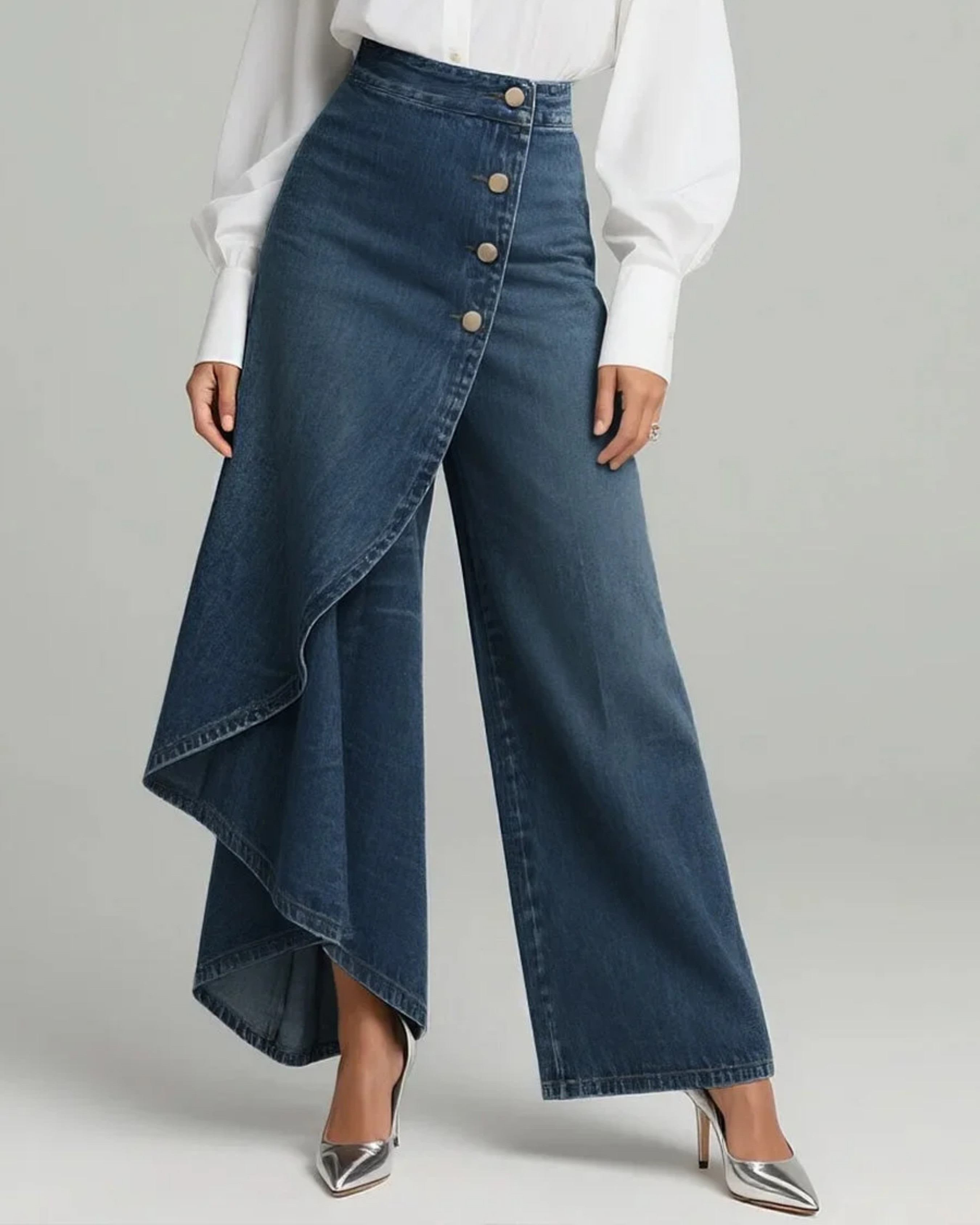 Celeste | Women's High-Waisted Wide-Leg Wrap Trousers