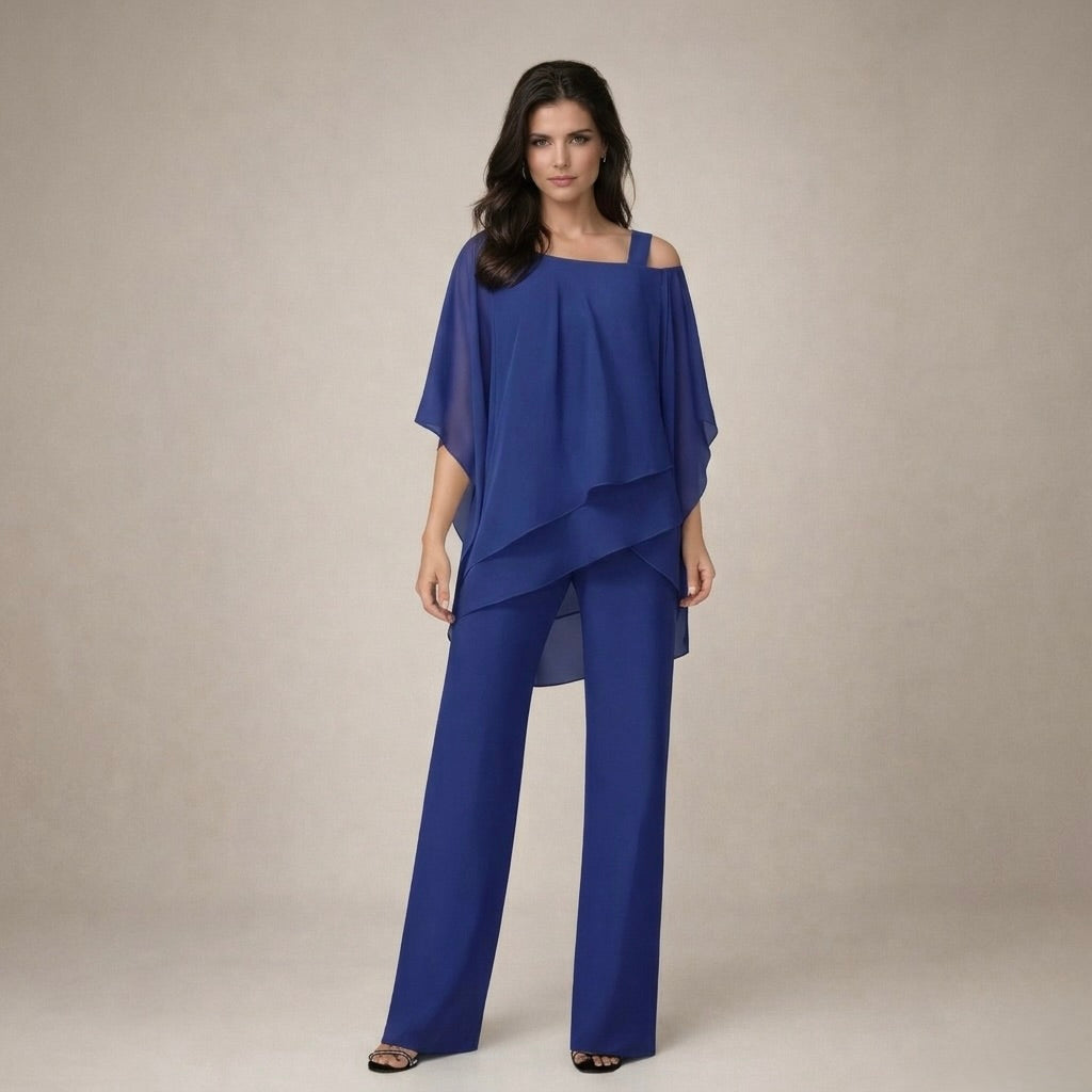 Celeste | Women's Off-Shoulder Top and Wide-Leg Pants Ensemble