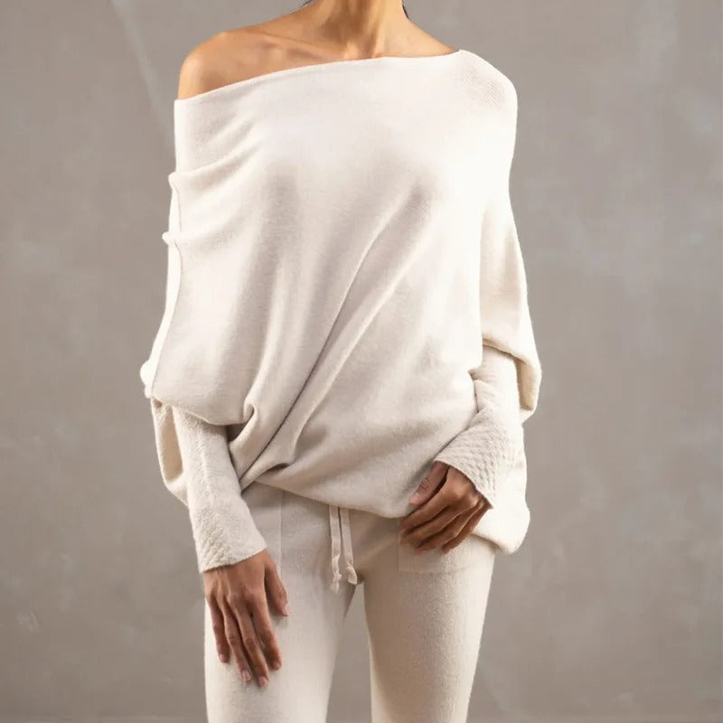 Celestina | Women's Long Sleeve Off-Shoulder Sweater