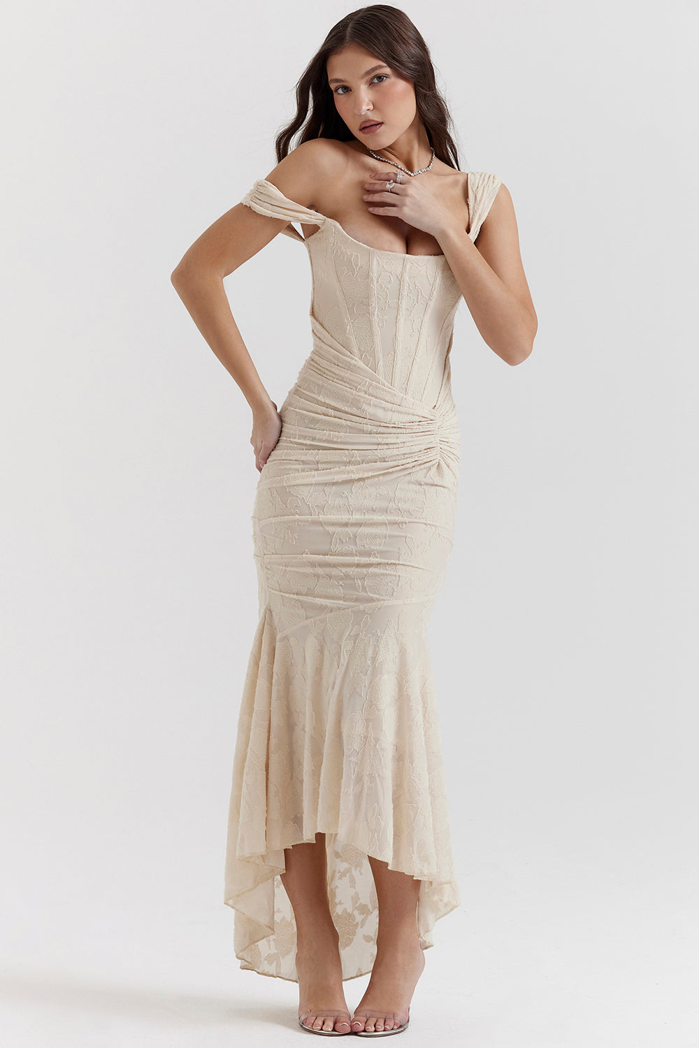 Charlotte | Women's Lace Ruched Bodycon Dress for Wedding Guests - Evening Wear