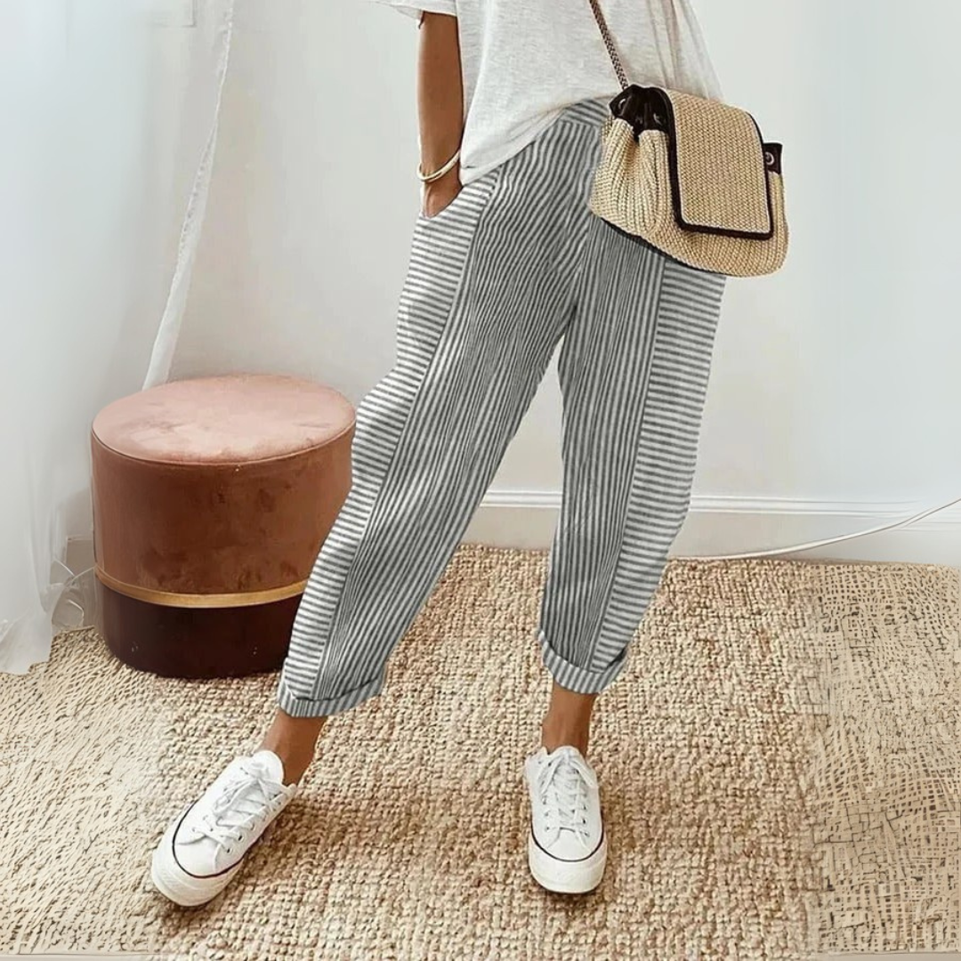 Clementina | Women's Striped Wide-Leg Trousers