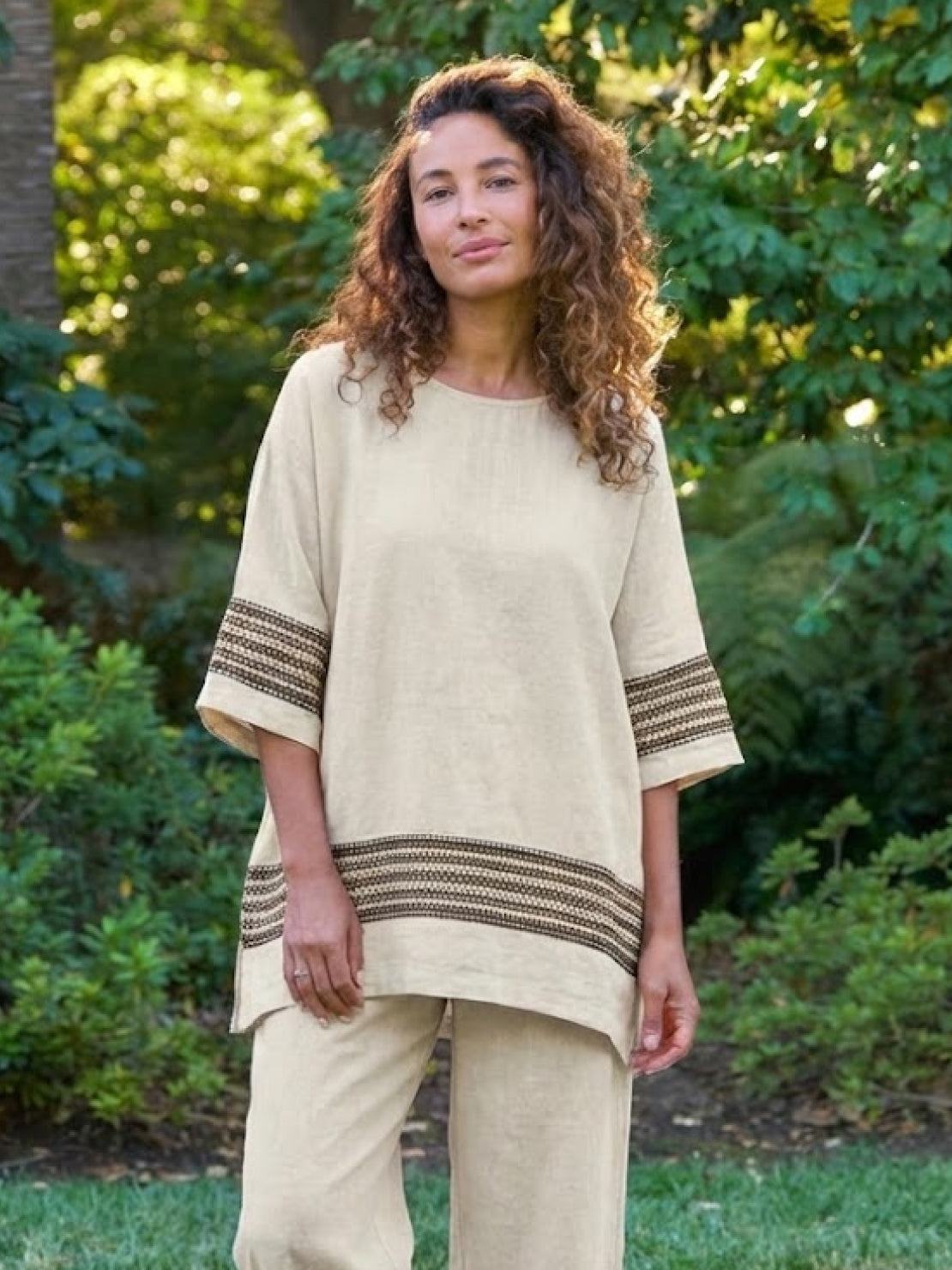 Paloma | Women's Striped Wide-Leg Pants and Tee Set - Casual Two-Piece Outfit