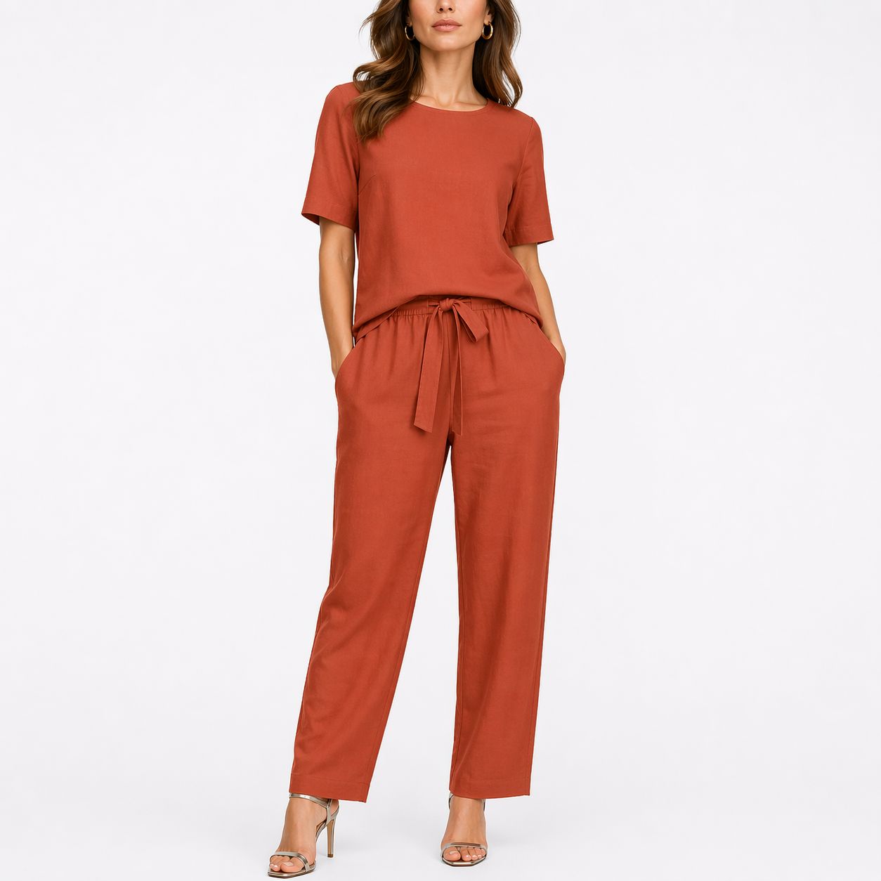 Cordelia Women's Short Sleeve Two-Piece Lounge Set - Wait