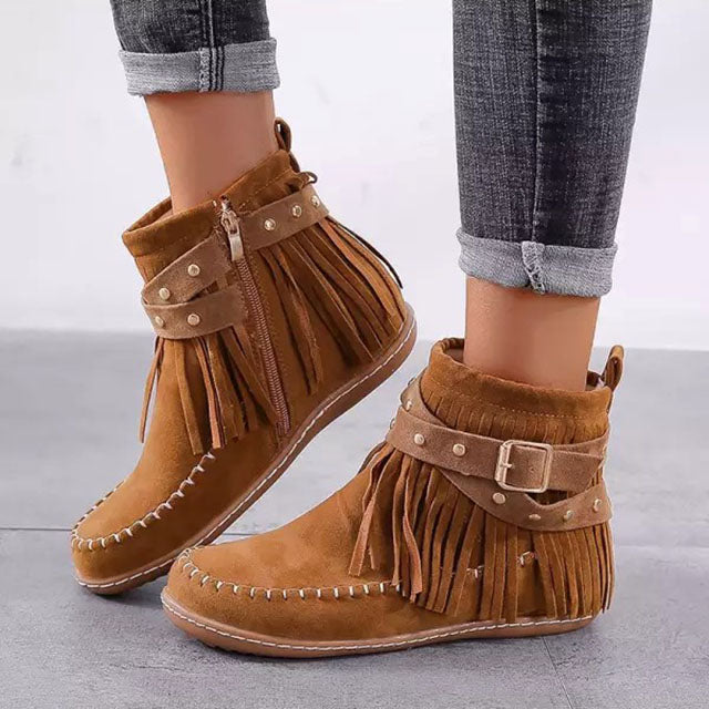 Cynthia | Women's Fringe Ankle Boots
