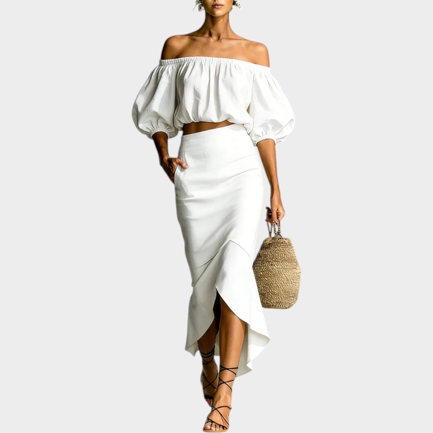 Chic Off-Shoulder Two-Piece Set
