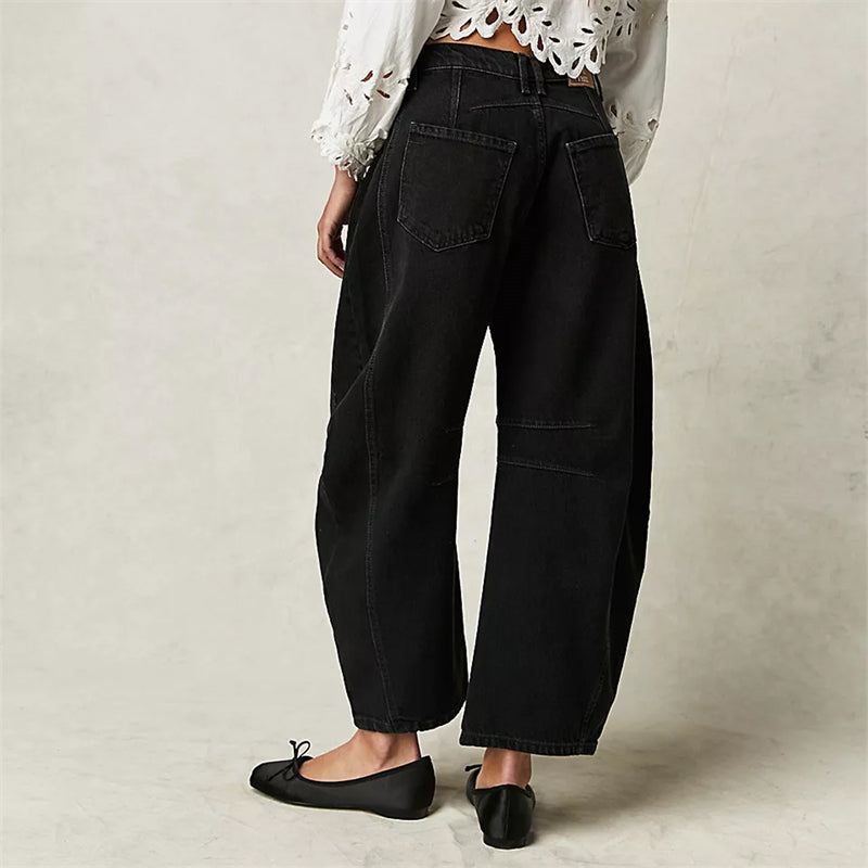 Women's Relaxed Fit High Waist Barrel Leg Jeans