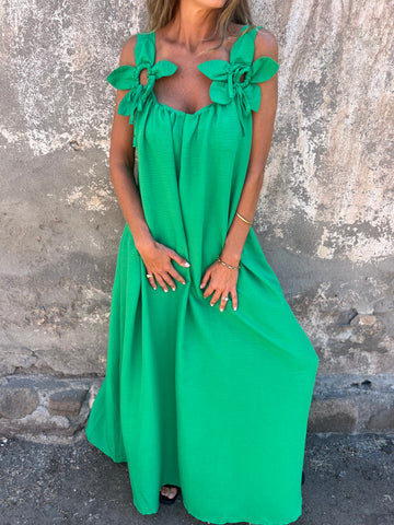 Floral Shoulder Maxi Dress