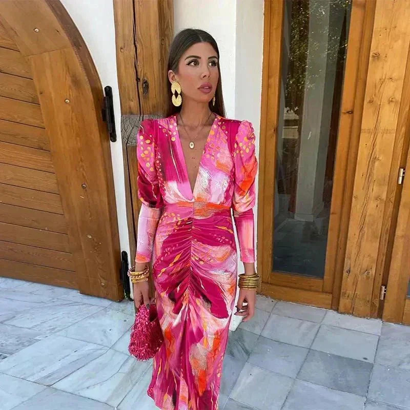 Anastasia | Women's Maxi Wrap Dress for Wedding Guests - Evening Elegance
