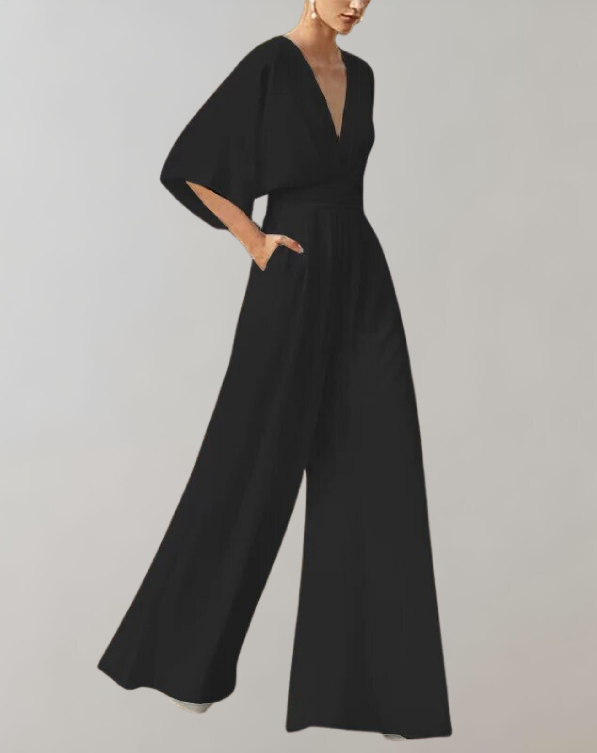 Esmeralda | Women's V-Neck Wide-Leg Jumpsuit