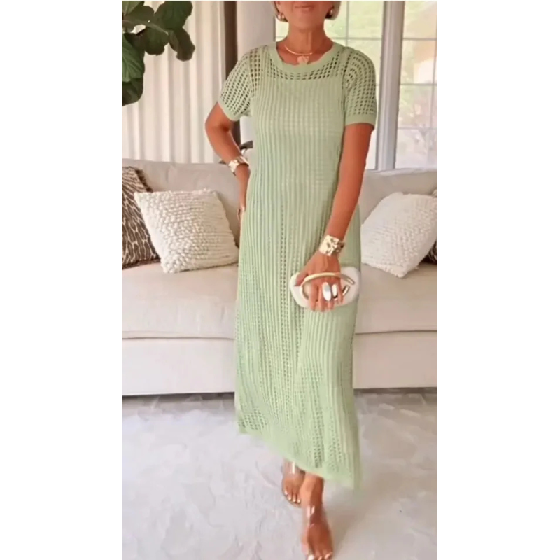 Estelle | Women's Maxi Dress with Cut-Out Mesh Design