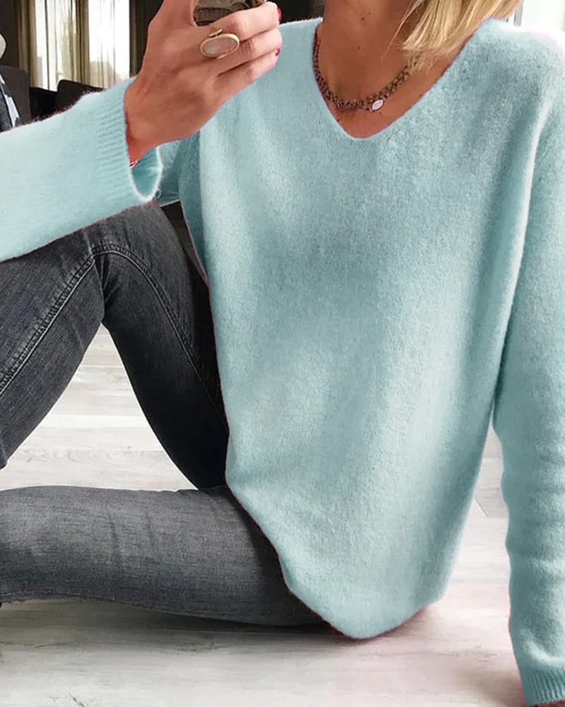 Evelina | Women's Long Sleeve V-Neck Sweater