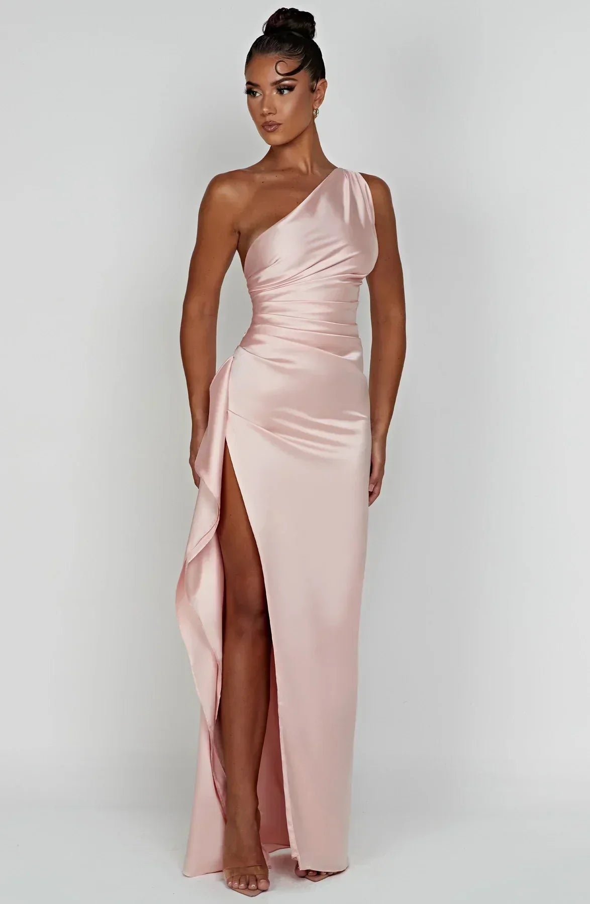 Fallon | Women's Ruched One-Shoulder Maxi Dress