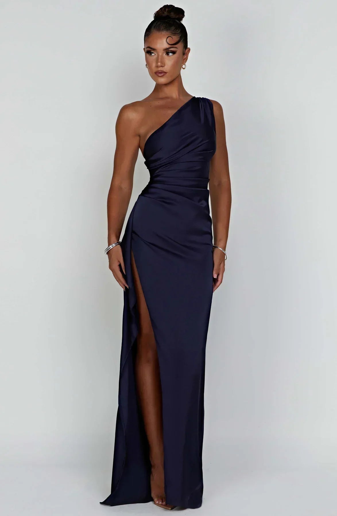 Fallon | Women's Ruched One-Shoulder Maxi Dress