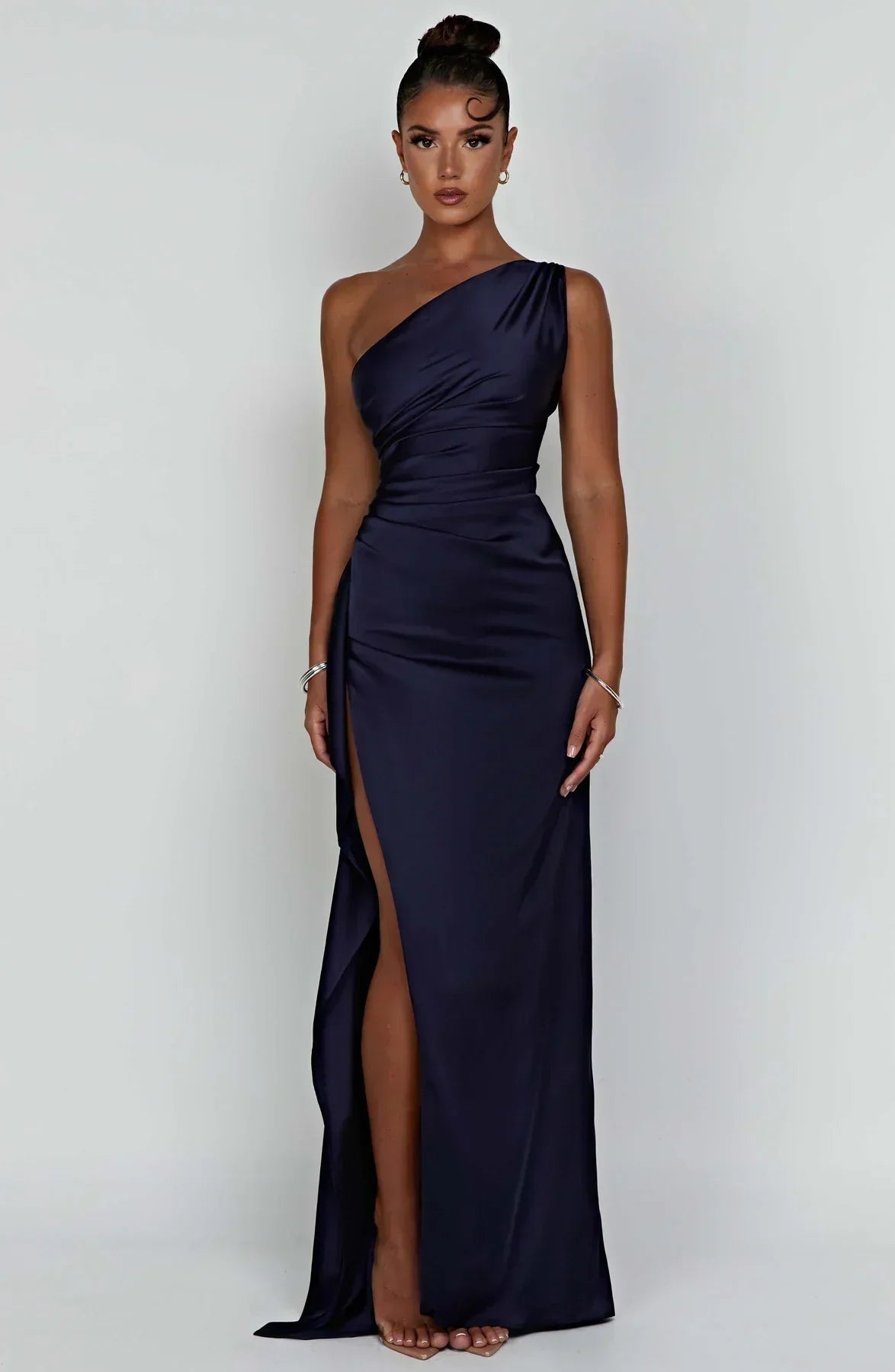Fallon | Women's Ruched One-Shoulder Maxi Dress
