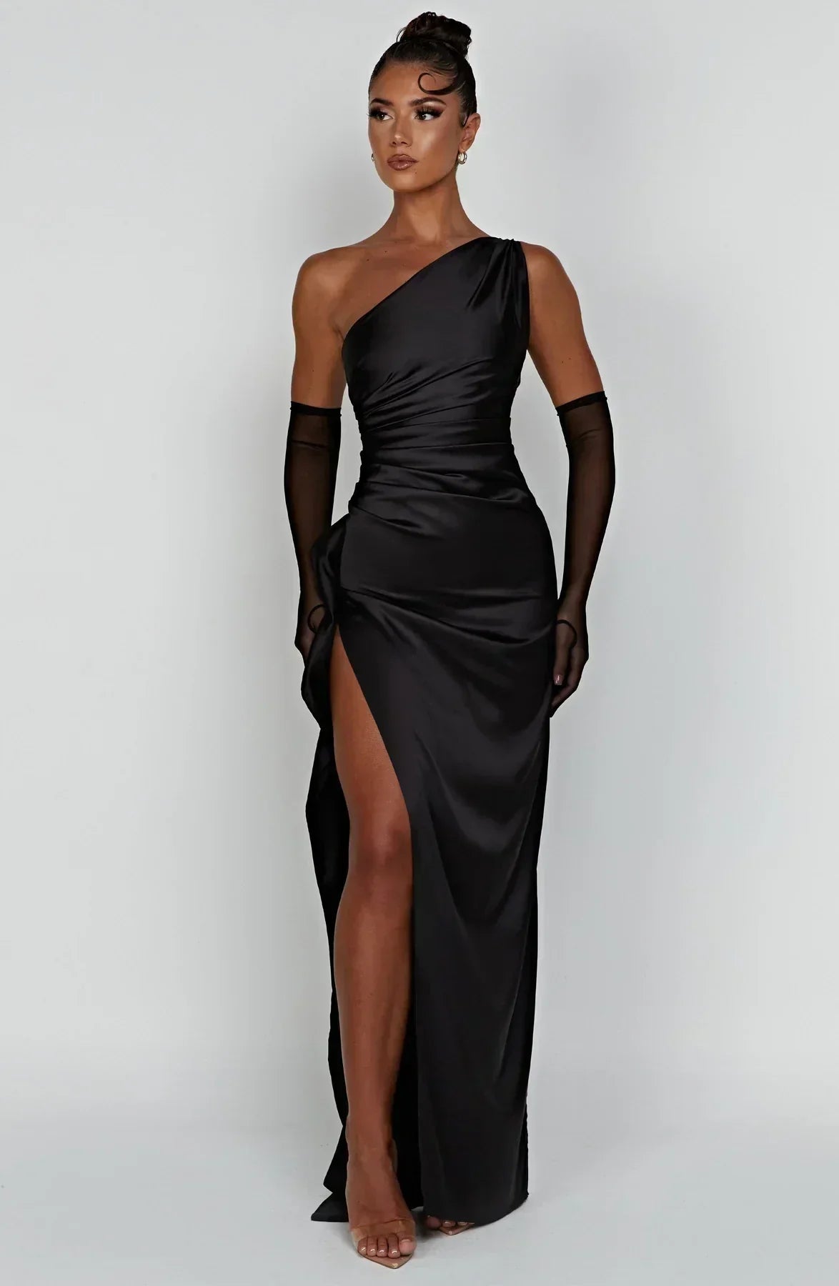 Fallon | Women's Ruched One-Shoulder Maxi Dress