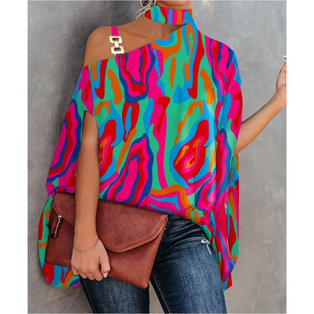 Francesca | Women's Striped Off-Shoulder Tunic