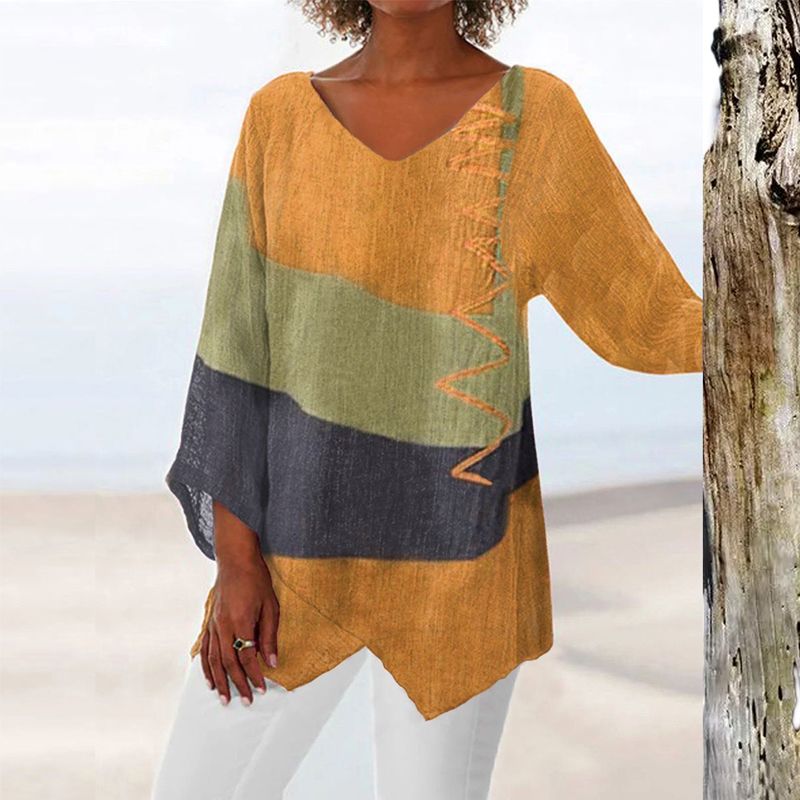 Crystal™ | V-Neck Artistic Long Shirt