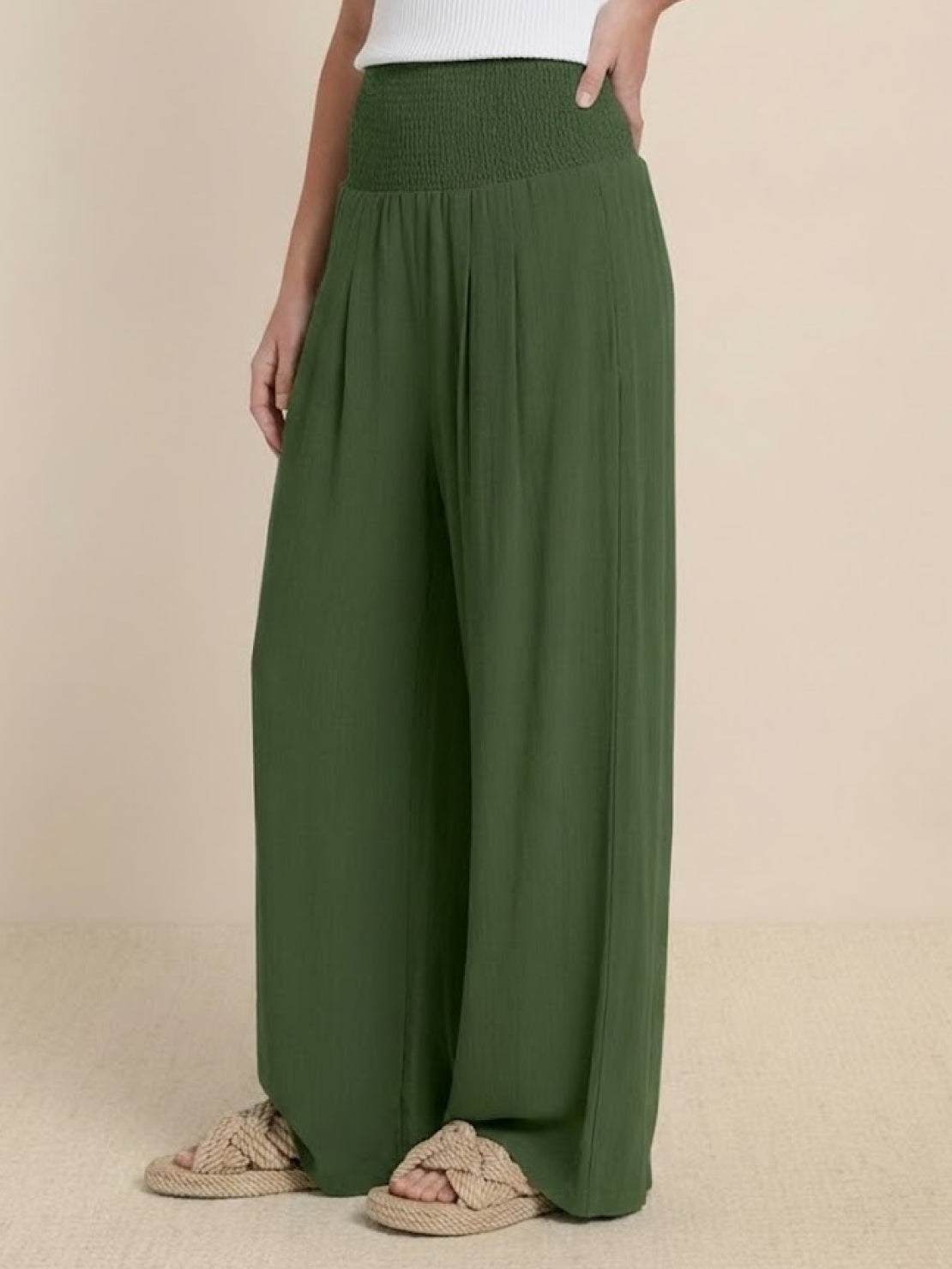 Dune | Women's High-Waisted Wide-Leg Pants with Smocked Waist
