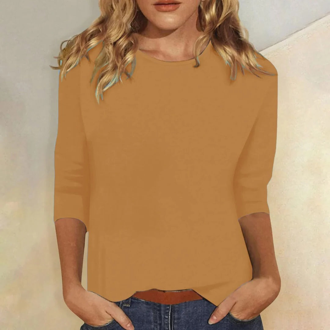 Stella | Women's Casual Crew Neck Top with 3/4 Sleeves