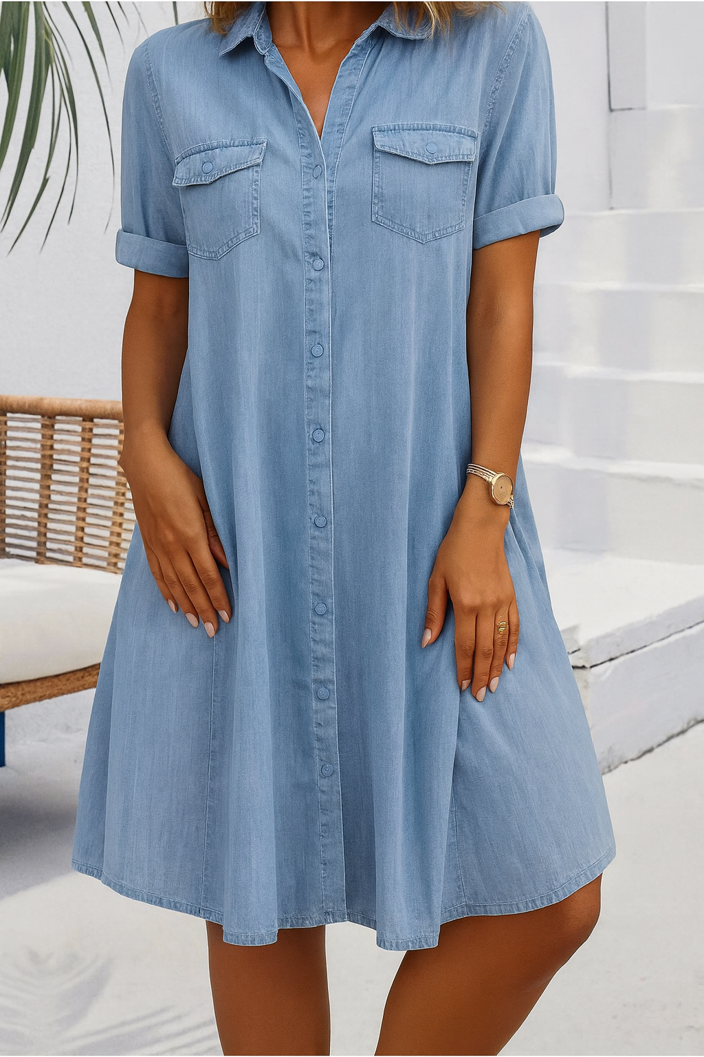 Jennifer™ | Breezy Denim-Style Dress