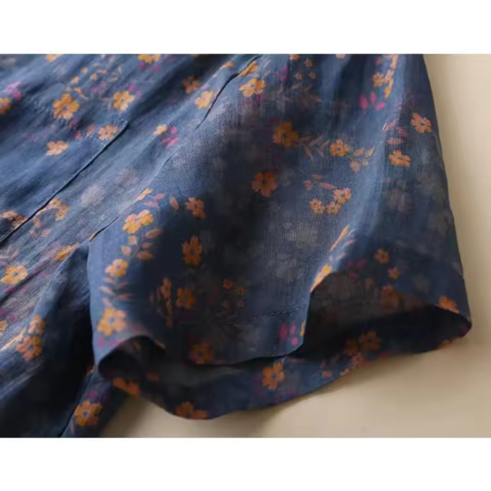 Annette™ | Floral Print Half-Placket Blouse