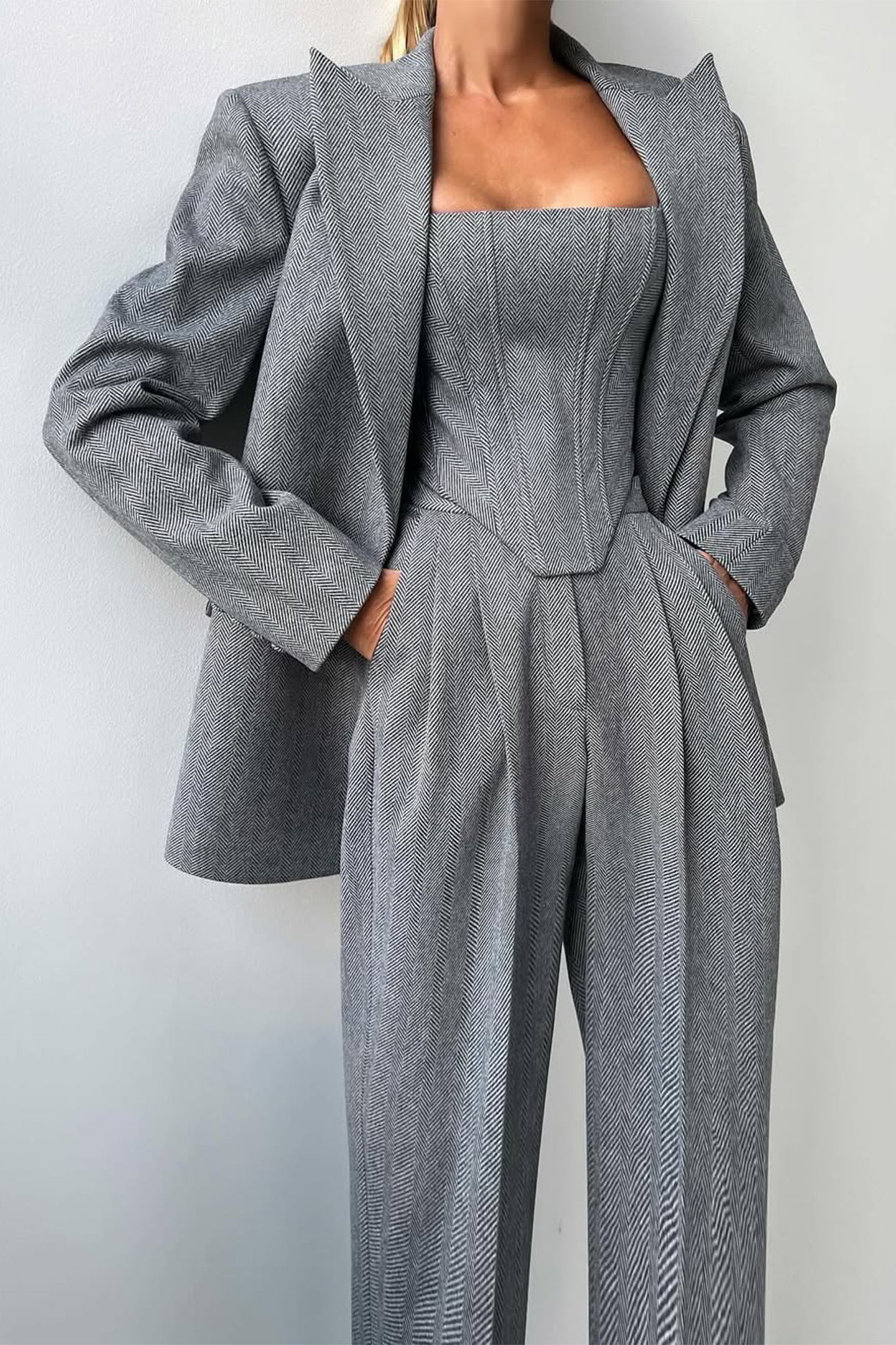 Imogen | Women's Three-Piece Herringbone Suit Set