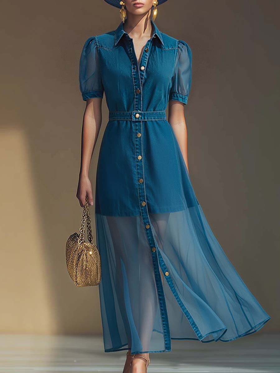 Isolde | Women's V-Neck Maxi Dress with Button Front