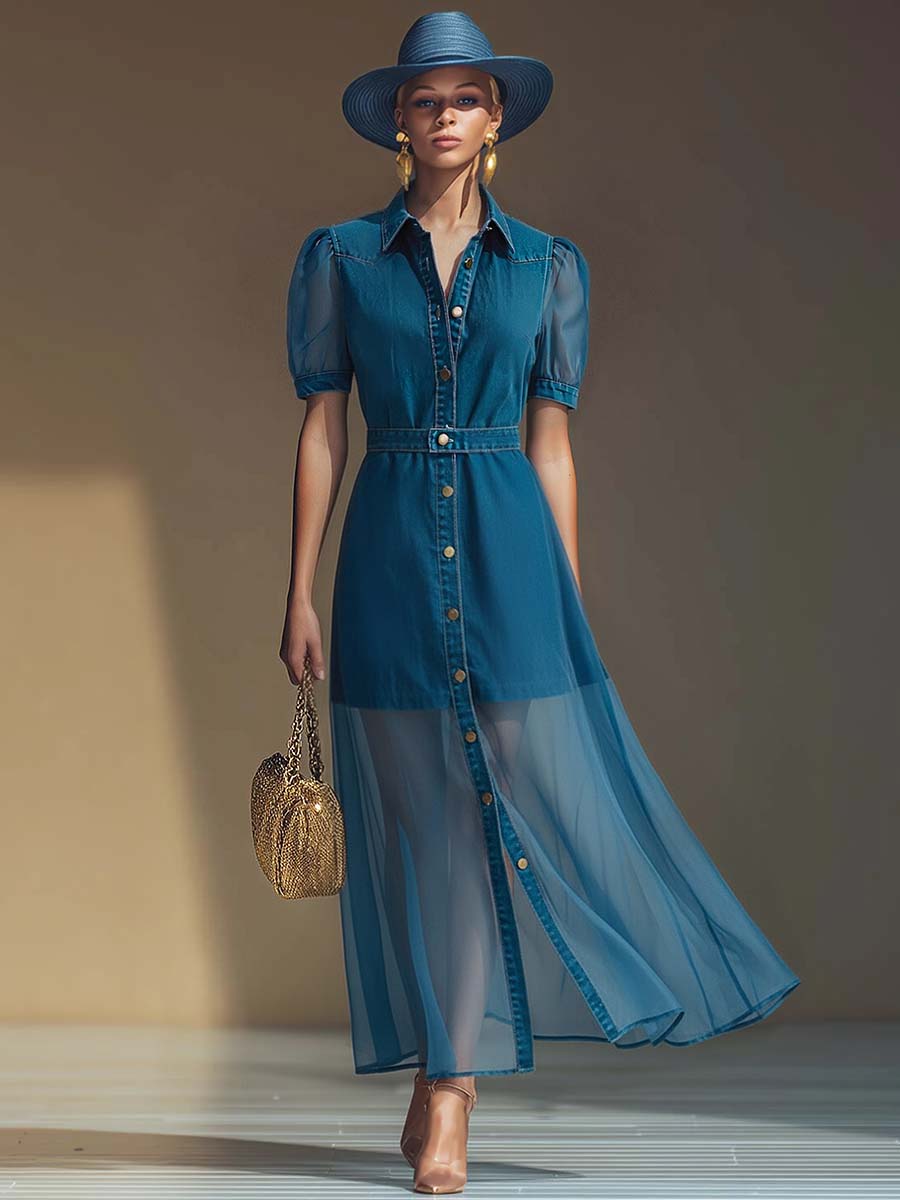 Isolde | Women's V-Neck Maxi Dress with Button Front