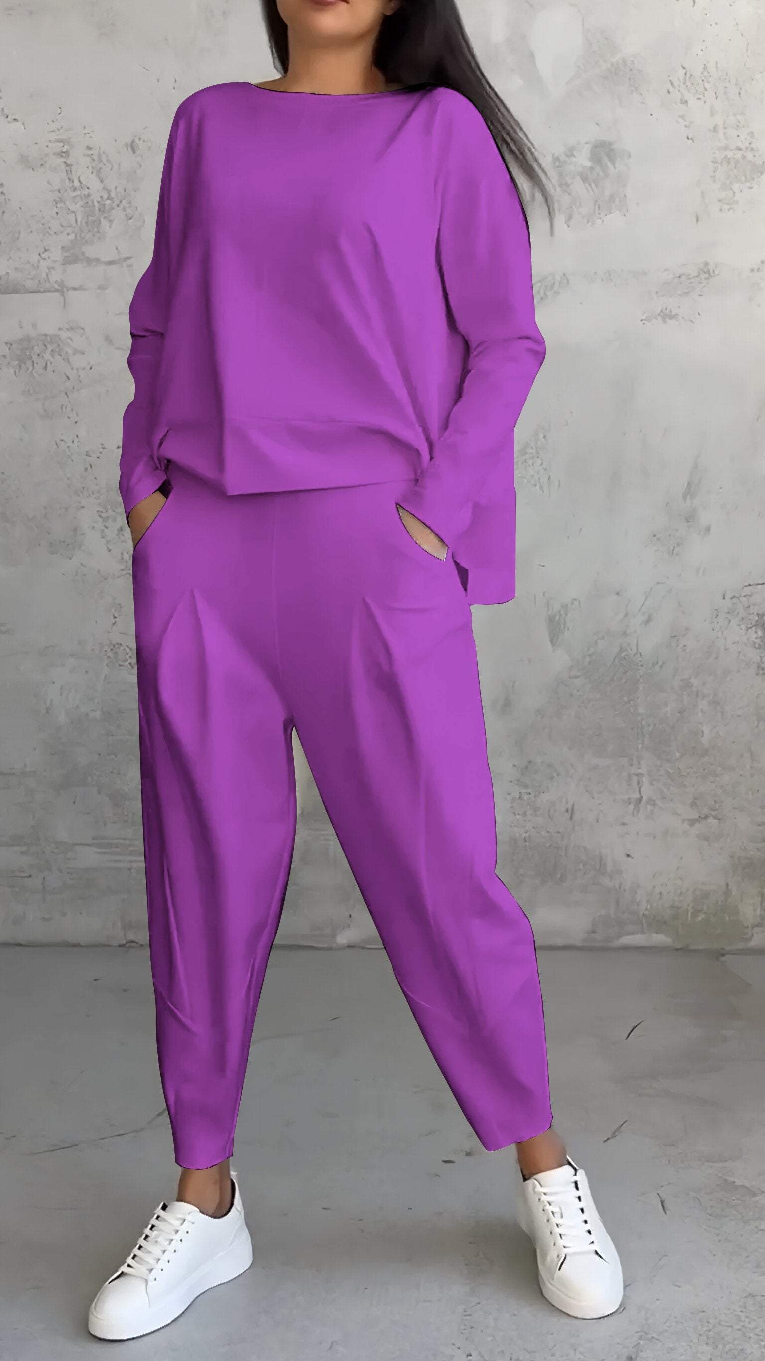 Nora | Women's Long Sleeve Top & Pants 2-Piece Lounge Set