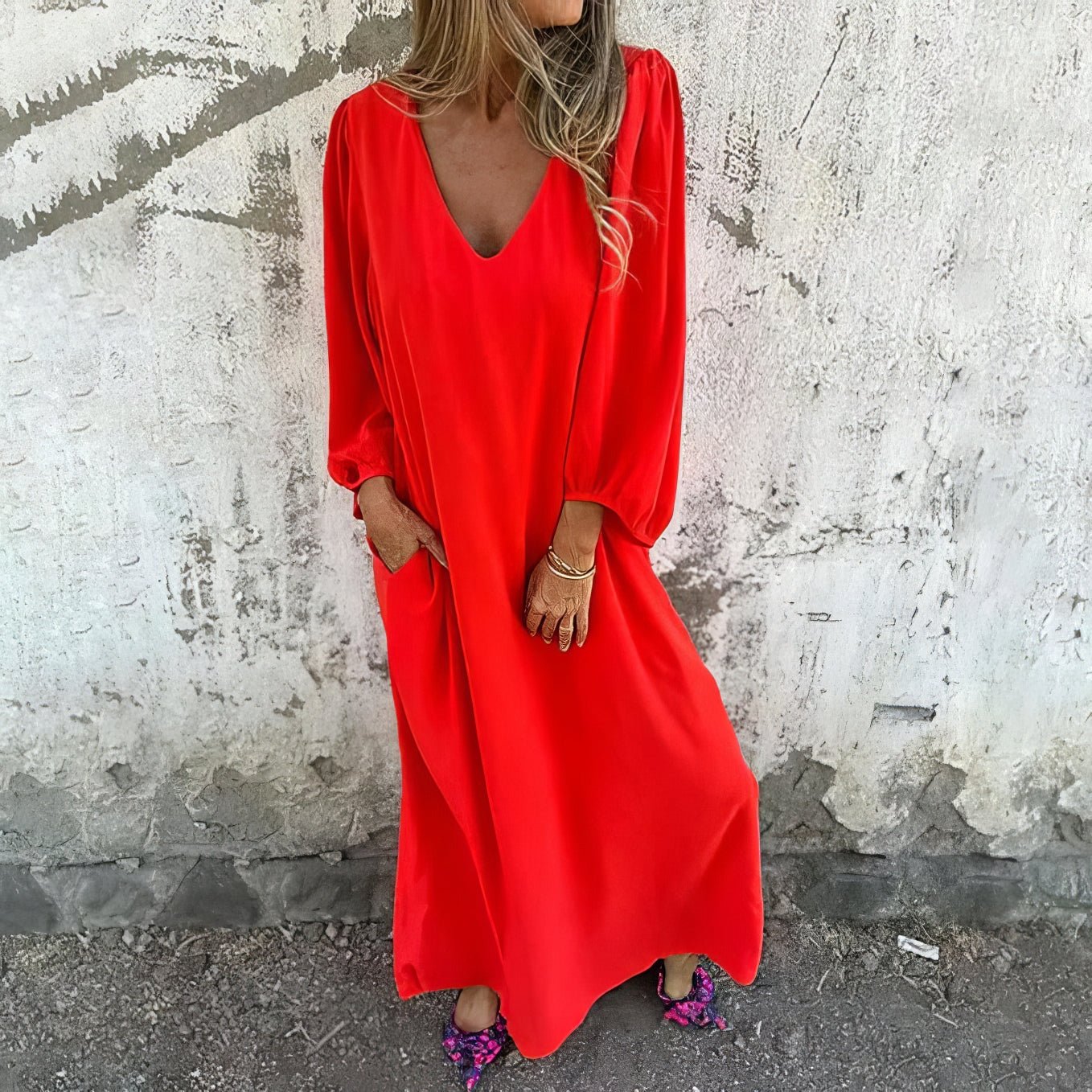 Solana™ | Elegant Maxi Dress with Convenient Pockets