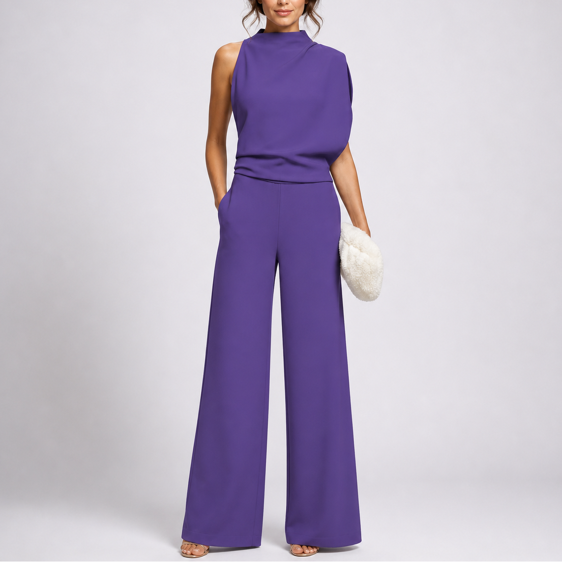 Larkin | Women's Sleeveless High Neck Wide-Leg Jumpsuit