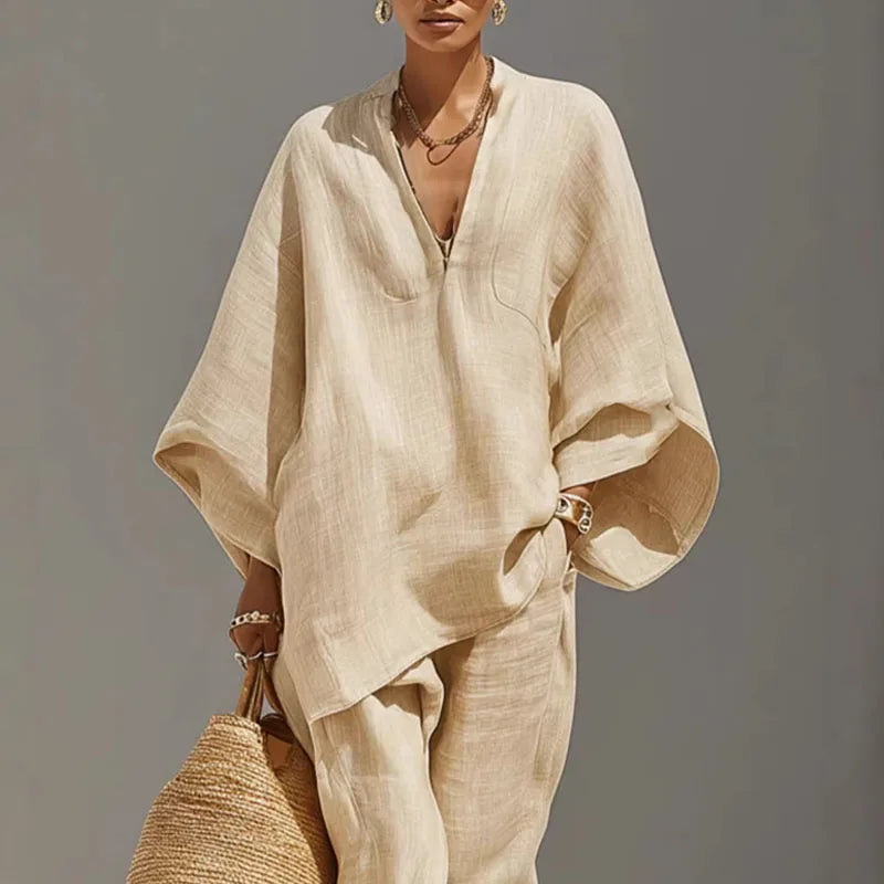 Lavinia | Women's Coordinated Batwing Wide Leg Ensemble