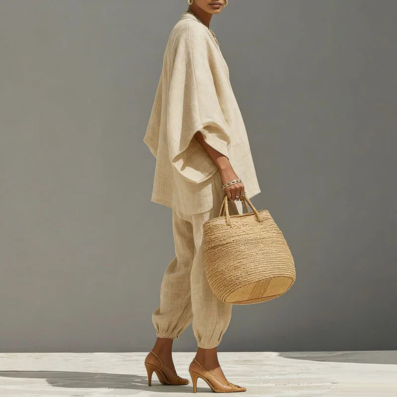 Lavinia | Women's Coordinated Batwing Wide-Leg Set