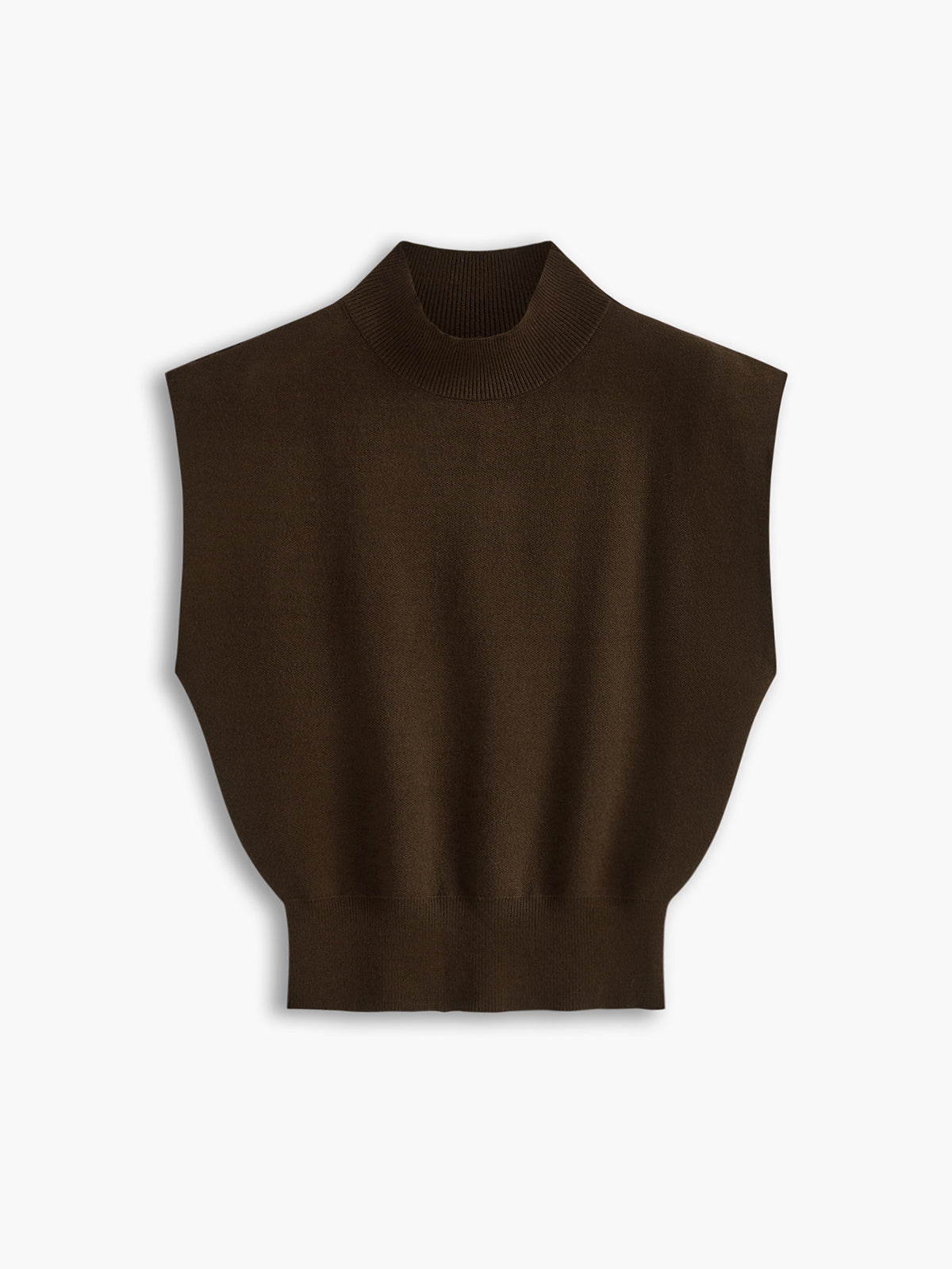 Noira | Women's Sleeveless Mock Neck Top with Padded Shoulders