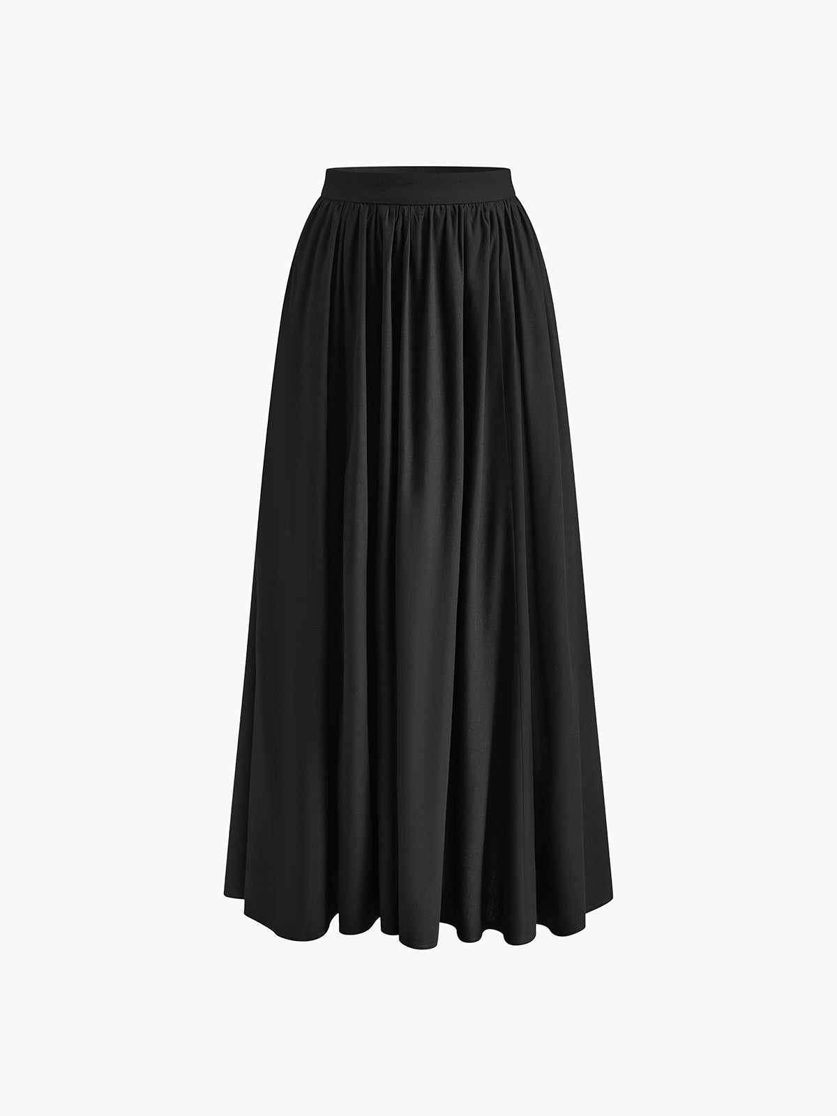 Florence | Women's High-Waisted Pleated A-Line Maxi Skirt Featuring Pockets