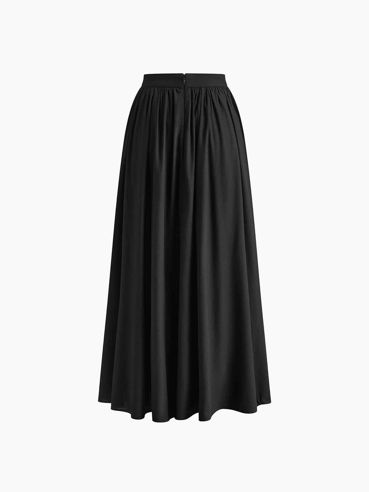Florence | Women's High-Waisted Pleated A-Line Maxi Skirt Featuring Pockets