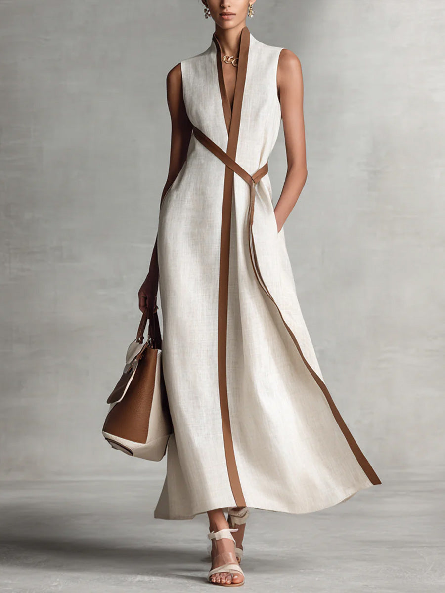 Lyra | Sleeveless Maxi Dress with Wrap Front for Women