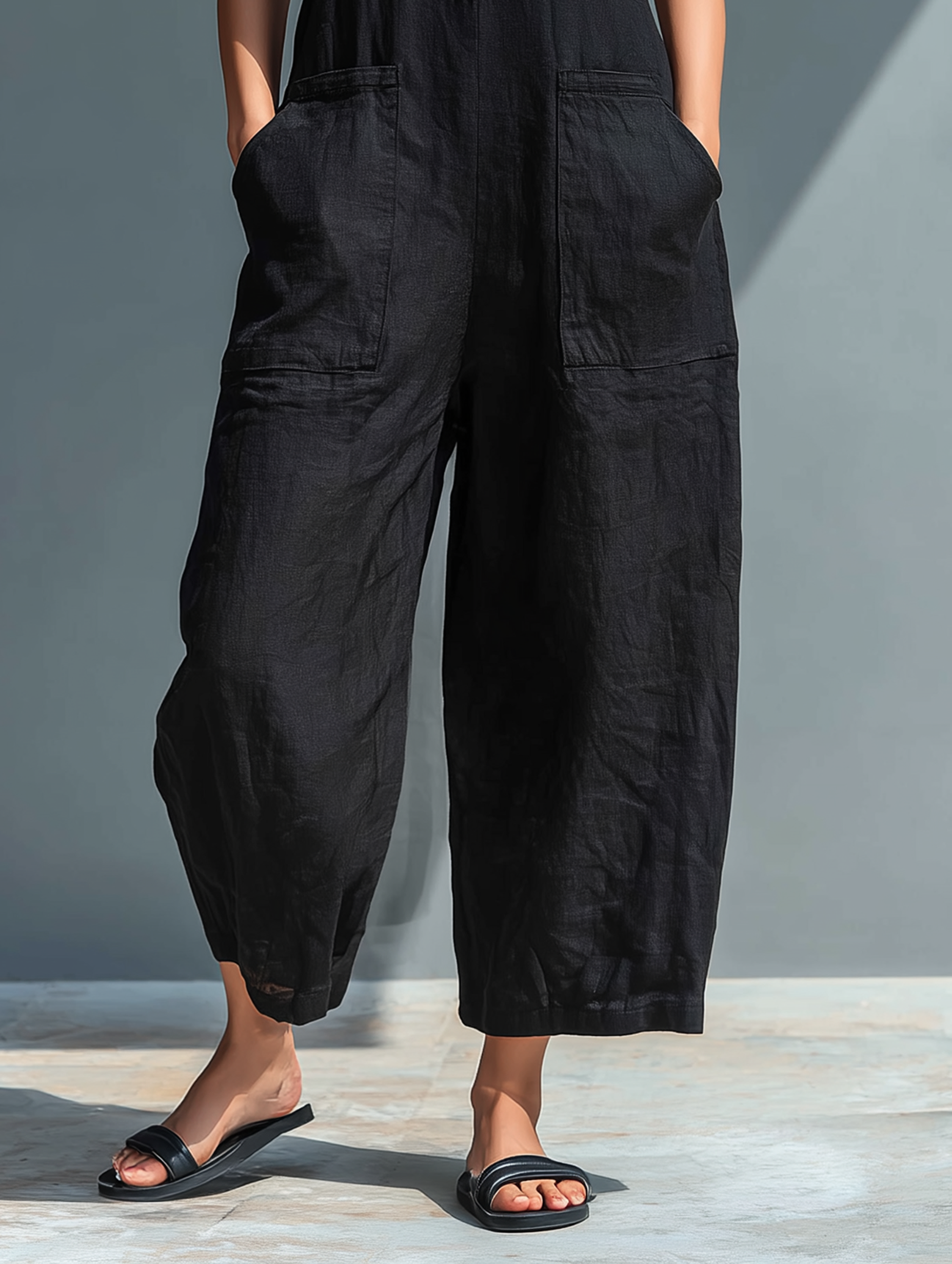 Lysandra | Women's Sleeveless Wide Leg Jumpsuit with Button Front