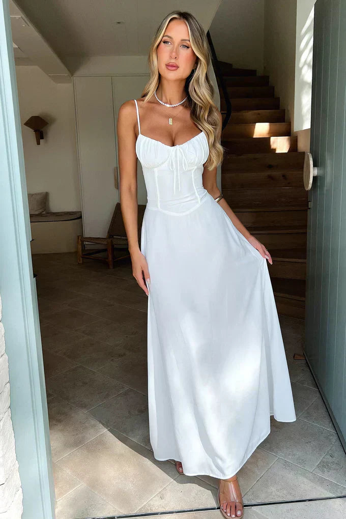 Valentina | Women's Spaghetti Strap Wrap Maxi Dress for Wedding Guests
