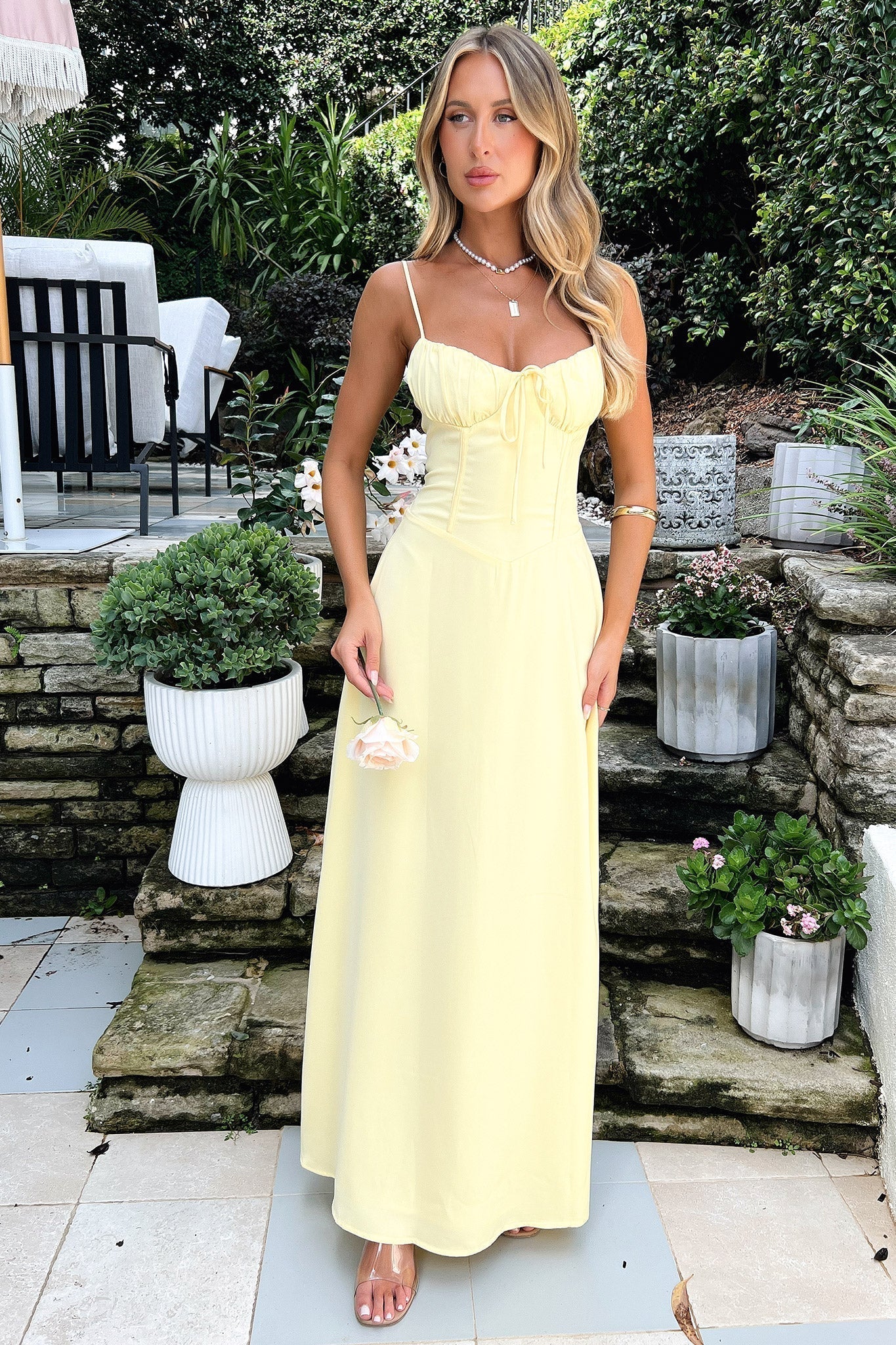 Valentina | Women's Spaghetti Strap Wrap Maxi Dress for Wedding Guests