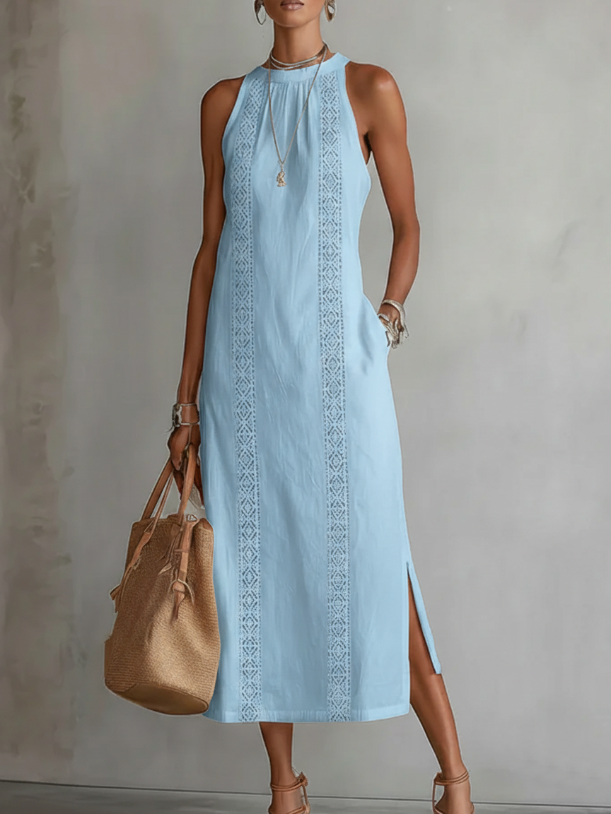 Magnolia | Women's Midi Dress with Sleeveless Lace Accents