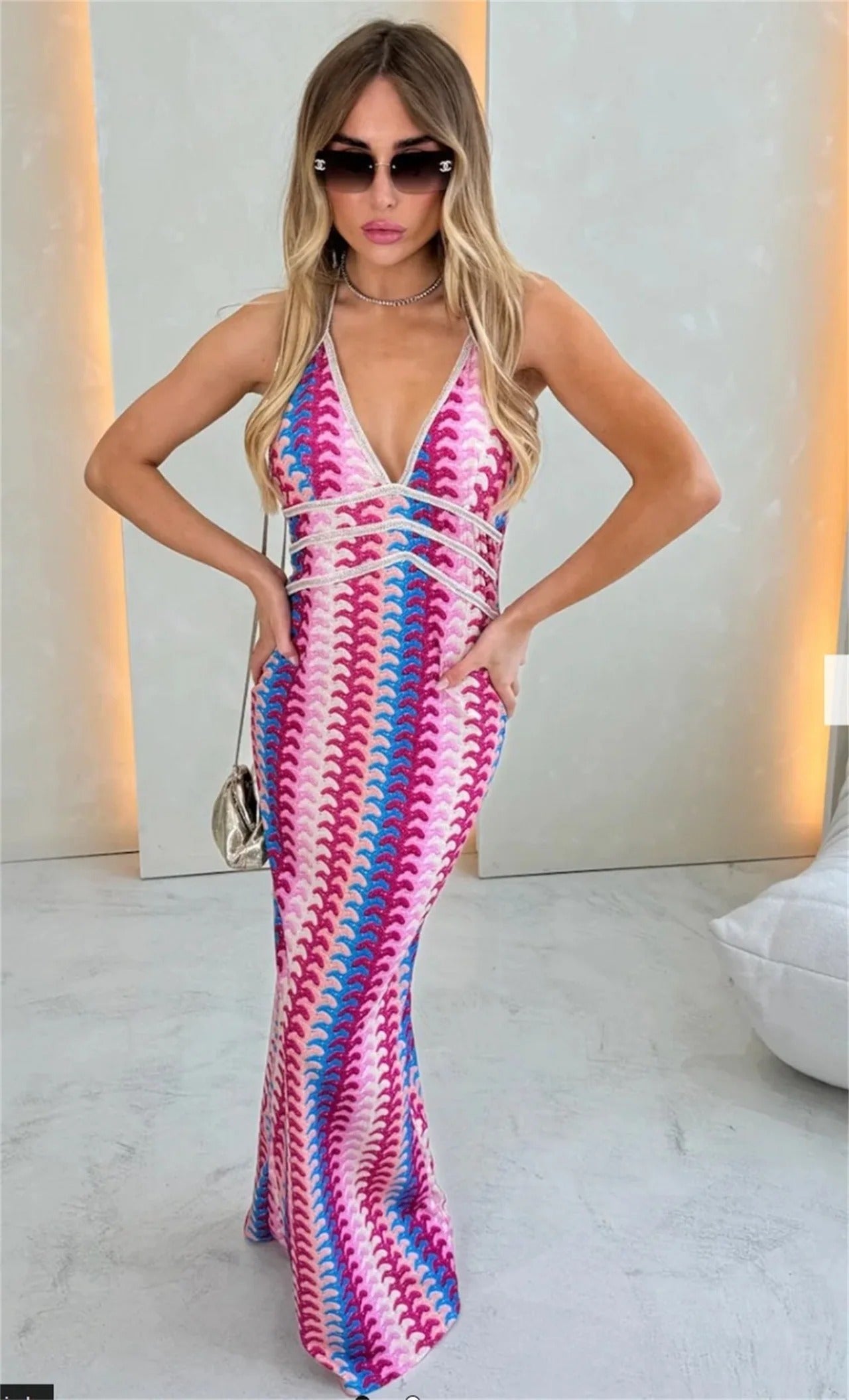 Iris | Women's Crochet Draped Dress for Beach Wedding Guests