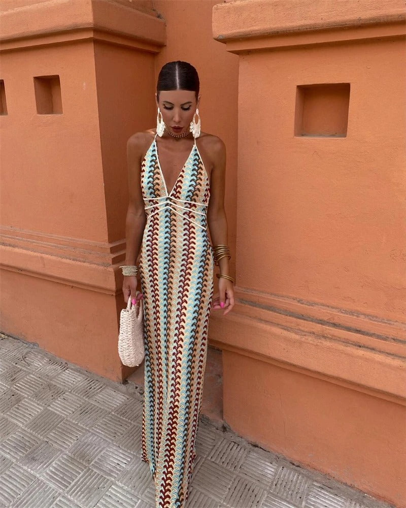 Iris | Women's Crochet Draped Dress for Beach Wedding Guests