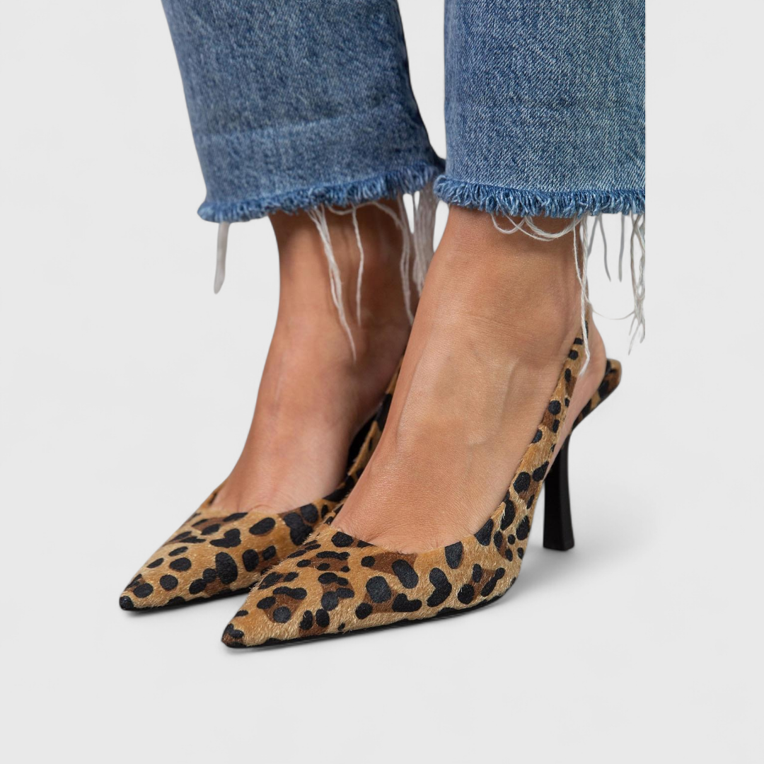 Marcella | Women's Stiletto Heels with Leopard Print Slingback