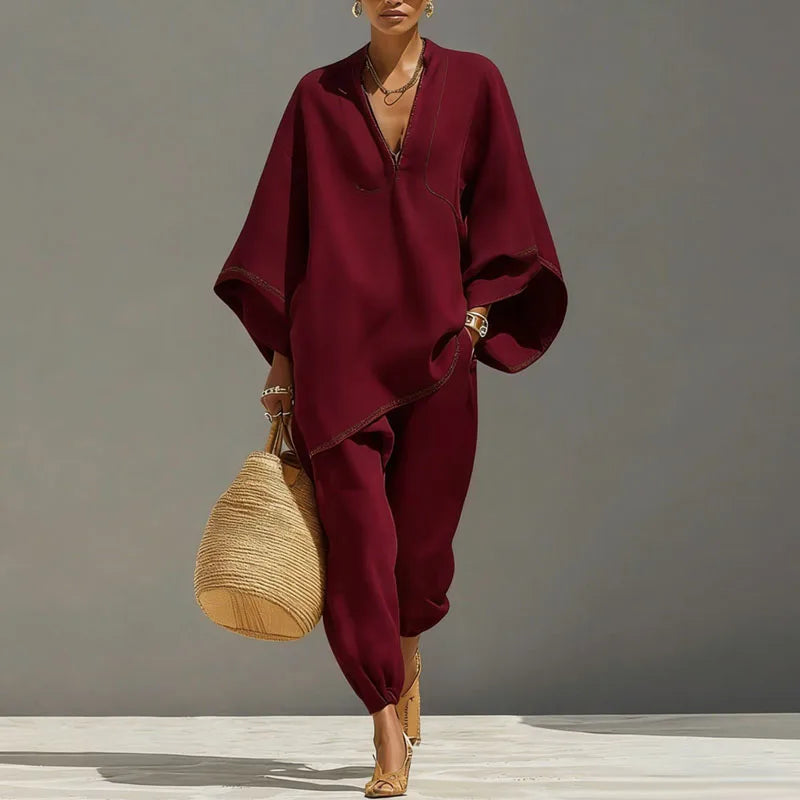 Marlowe | Women's Two-Piece Set with Batwing Sleeves