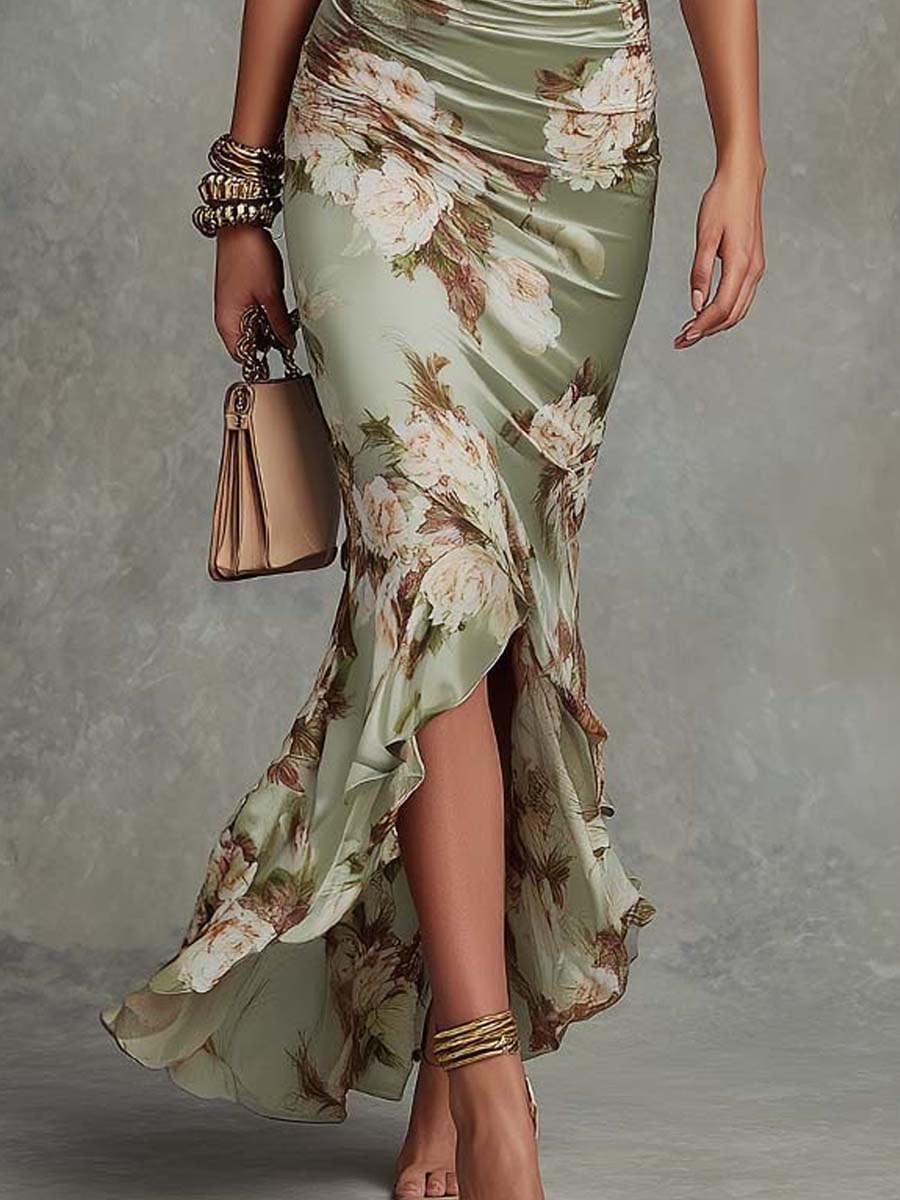 Minerva | Women's Maxi Dress with Floral Wrap Design