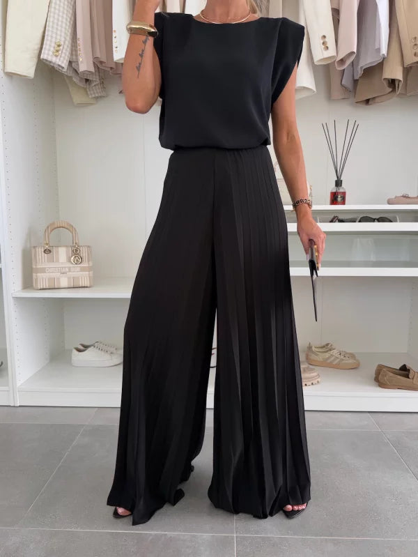 Mirabelle | Women's Sleeveless Top and Wide-Leg Pants Ensemble