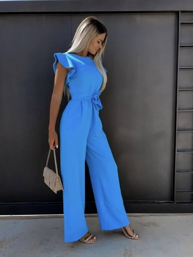 Miriam | Women's Wide Leg Jumpsuit with Flutter Sleeves
