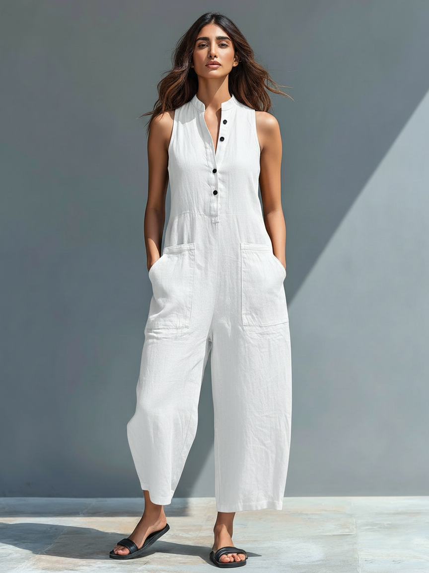 Naomi | Women's Sleeveless Wide-Leg Jumpsuit